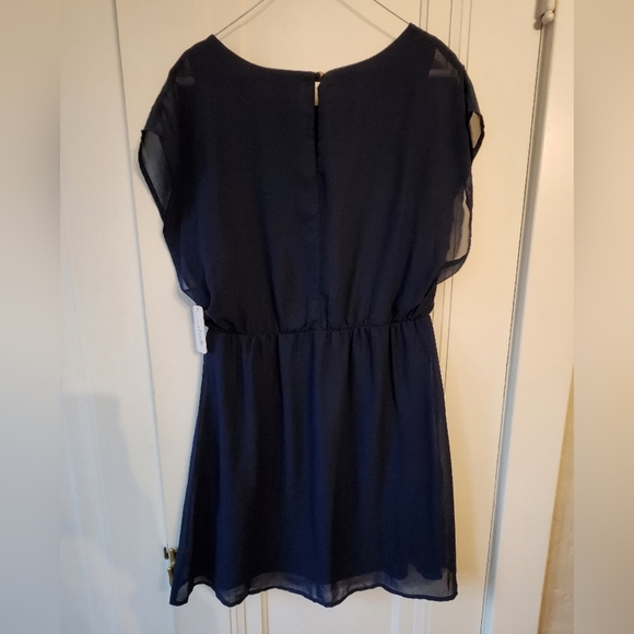 NWT CHARMING CHARLIE shiffon dress Blue Women's Sz Medium - Picture 3 of 9